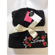 Betsey Johnson Mujer&apos;s Love Black Snood and Beanie NEW  eb-78814946